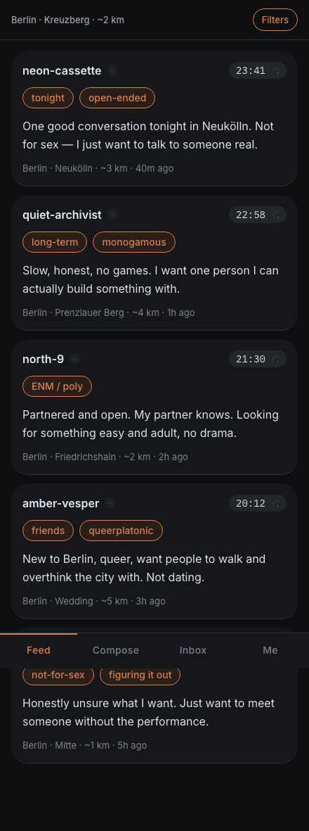 The Wesprs intent feed on an iPhone